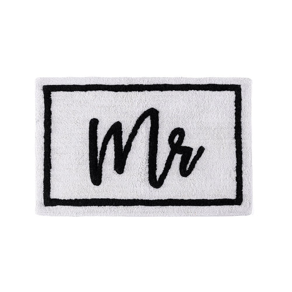 "Mr" Bath Mat in White