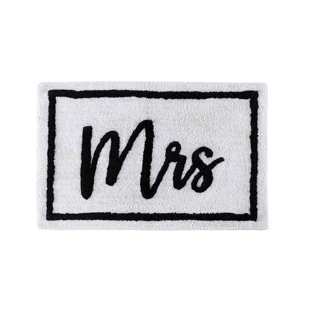 "Mrs" Bath Mat in White