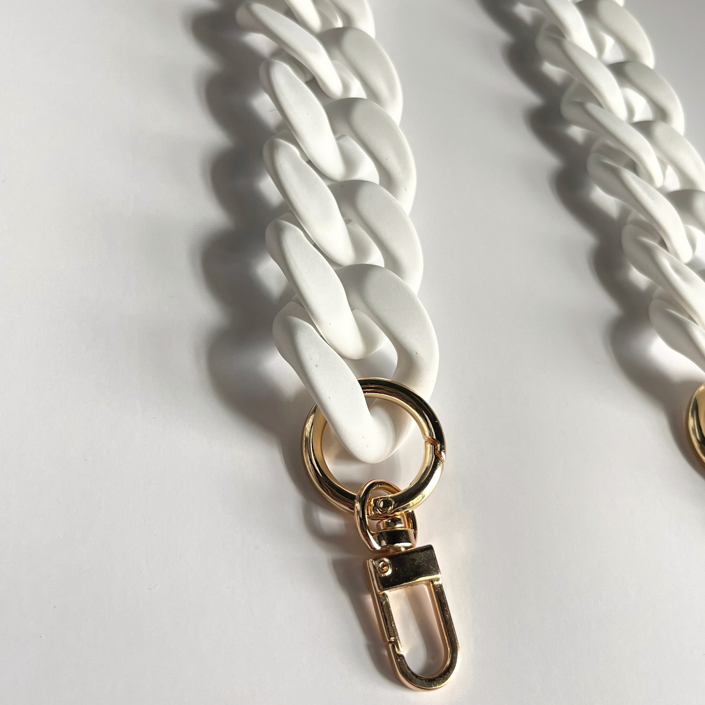 Shortie Bag Strap | White Chain Link